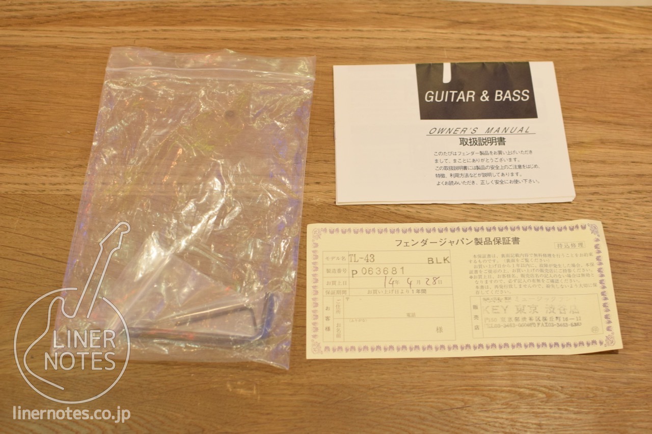 Fender Japan 1999 02 Tl 43 Tl Std Telecaster Black M Liner Notes